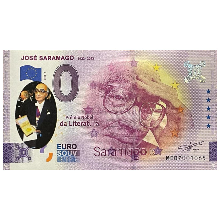 José Saramago 1922-2022 MEBZ 2022-1 (sobreimpressão Prémio Nobel da Literatura)
Ref: 125-1