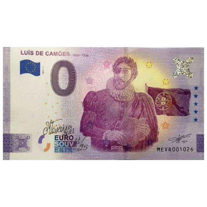 Luís de Camões: 1524-1580 MEVR 2021-1 (autografada por Manuel Teixeira)
Ref: 97-2