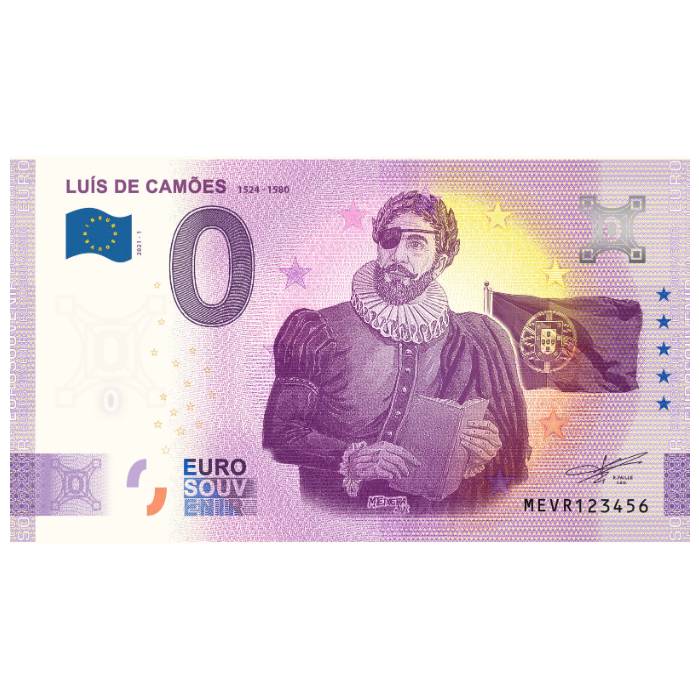 Luís de Camões: 1524-1580 MEVR 2021-1 (sobreimpressão a cores (conjunto 2 notas: normal e anniversary))
Ref: 97-7